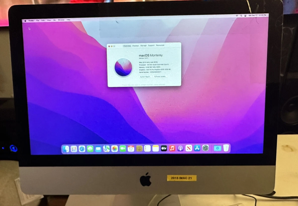 Apple iMac 21.5-inch (Late 2015 ) 1TB HD, Intel Core i5, 2.8GHz