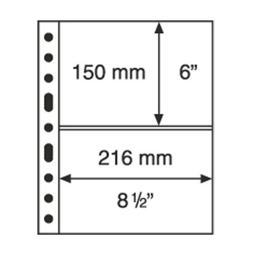 GRANDE 2C Horizontal Pockets Banknote & Stamp Sheet - CLEAR (PK 5) - 336439 - Picture 1 of 2