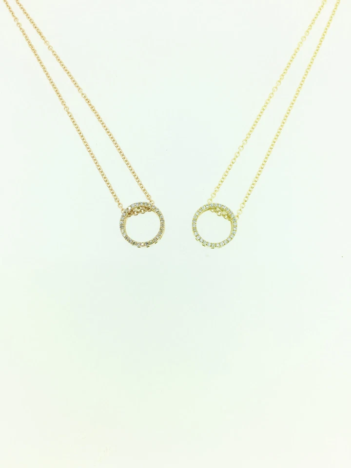 Collar Colgante Diamante 0.15 Ct Natural Oro Rosa 18k Regalo Navidad Cumpleaños Foto 4 de 4