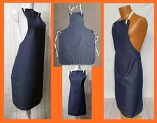 Heavy Duty Indigo Blue Denim Full Apron Butcher Artist Cook Shop Embroidery