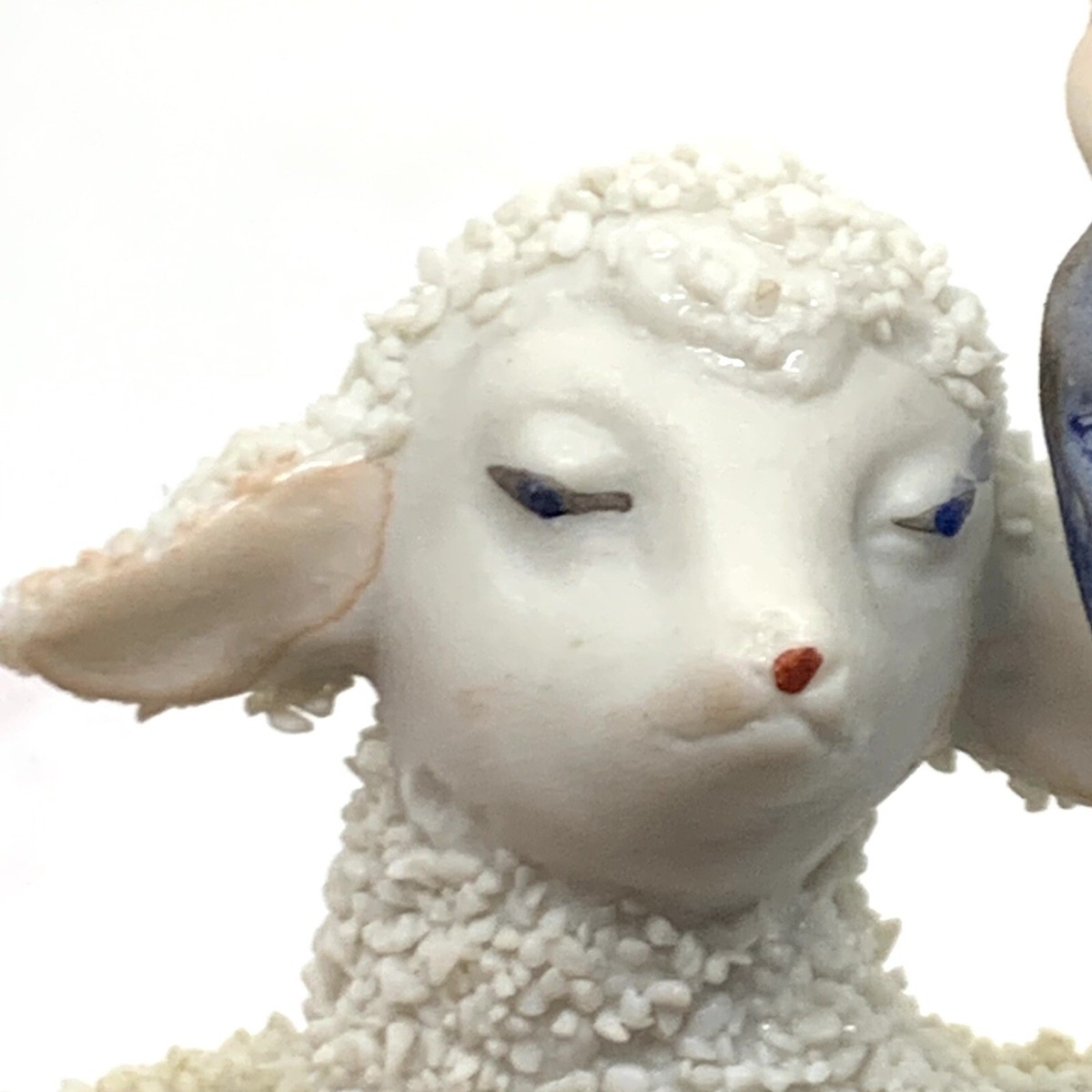 Little Boy Blue With Horn & Sugared Sheep Lamb Vintage