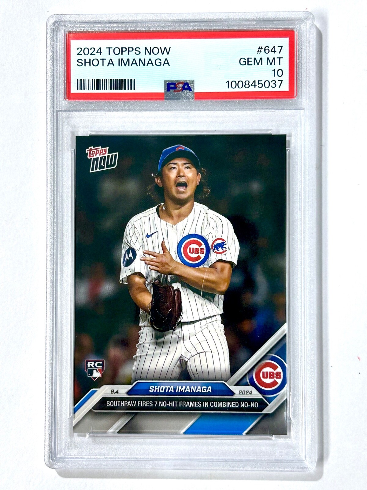 2024 Topps Now SHOTA IMANAGA #647 - PSA-10 - Chicago CUBS - RC