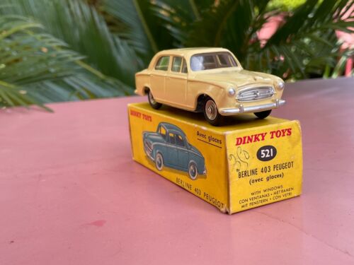 Dinky Toys 521 PEUGEOT 403 Jaune paille Neuf Mint in box - Foto 7 di 24