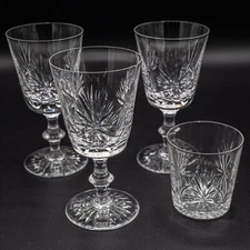 DAMAGE- Edinburgh Crystal Star of Edinburgh 3 Water Goblets & 1 Old Fashioned