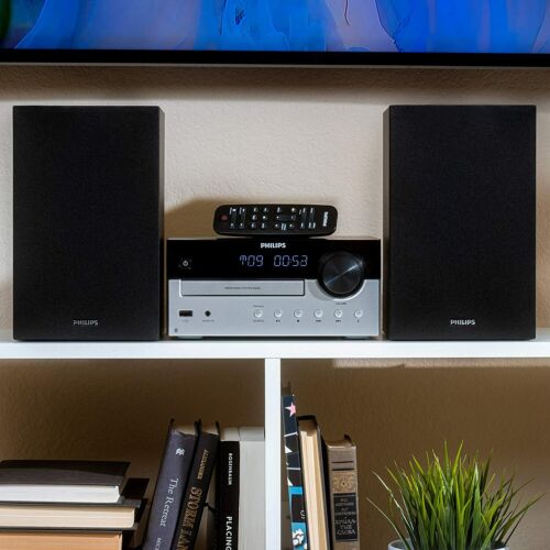 PHILIPS FM Radio CD Home Stereo System with Wireless Bluetooth 60W MP3 USB Audio - Picture 2 of 8