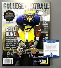 JABRILL PEPPERS SIGNED SPORTS ILLUSTRATED MAGAZINE MICHIGAN BAS BECKETT COA 