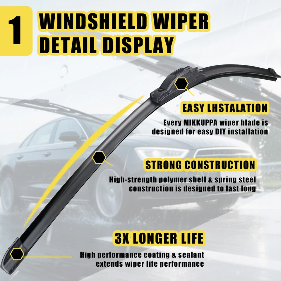 2x Front Windshield Wiper Blades All Season For Buick Century 1998-2005 2003 - Image 2 of 4