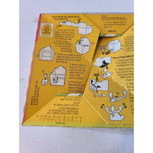 Vintage 1993 Taz Tasmanian Devil Looney Tunes McDonalds Happy Meal Box EXCELLENT - Picture 7 of 9