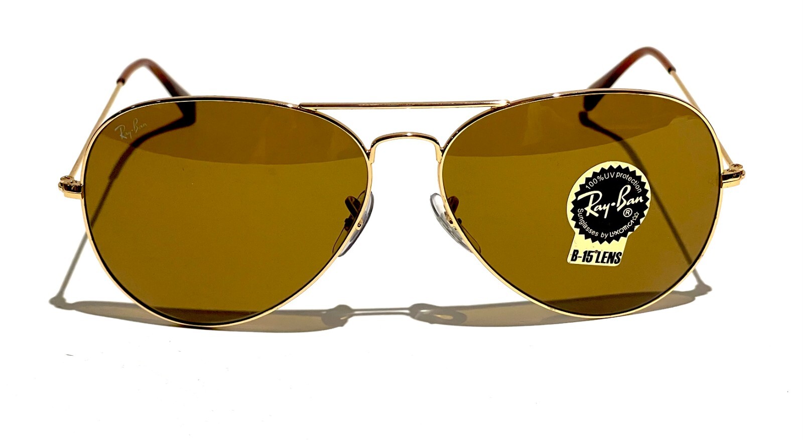 Ray-Ban Aviator RB3025 001/33 Classic Brown B-15 Lens with Gold Frame 62mm