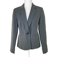 Simply Styled By Sears Women's 1-button Blazer Size M Gray Pockets Lined Nwt
