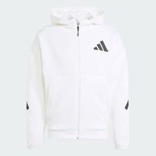 adidas Men's Z.N.E. Full-Zip Hooded Track Jacket White