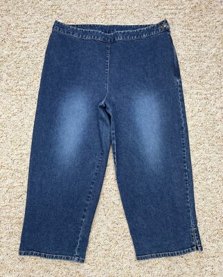 Boston Proper Capri Jeans Women's size 14  Denim High Rise Stretch  ( 34x23)
