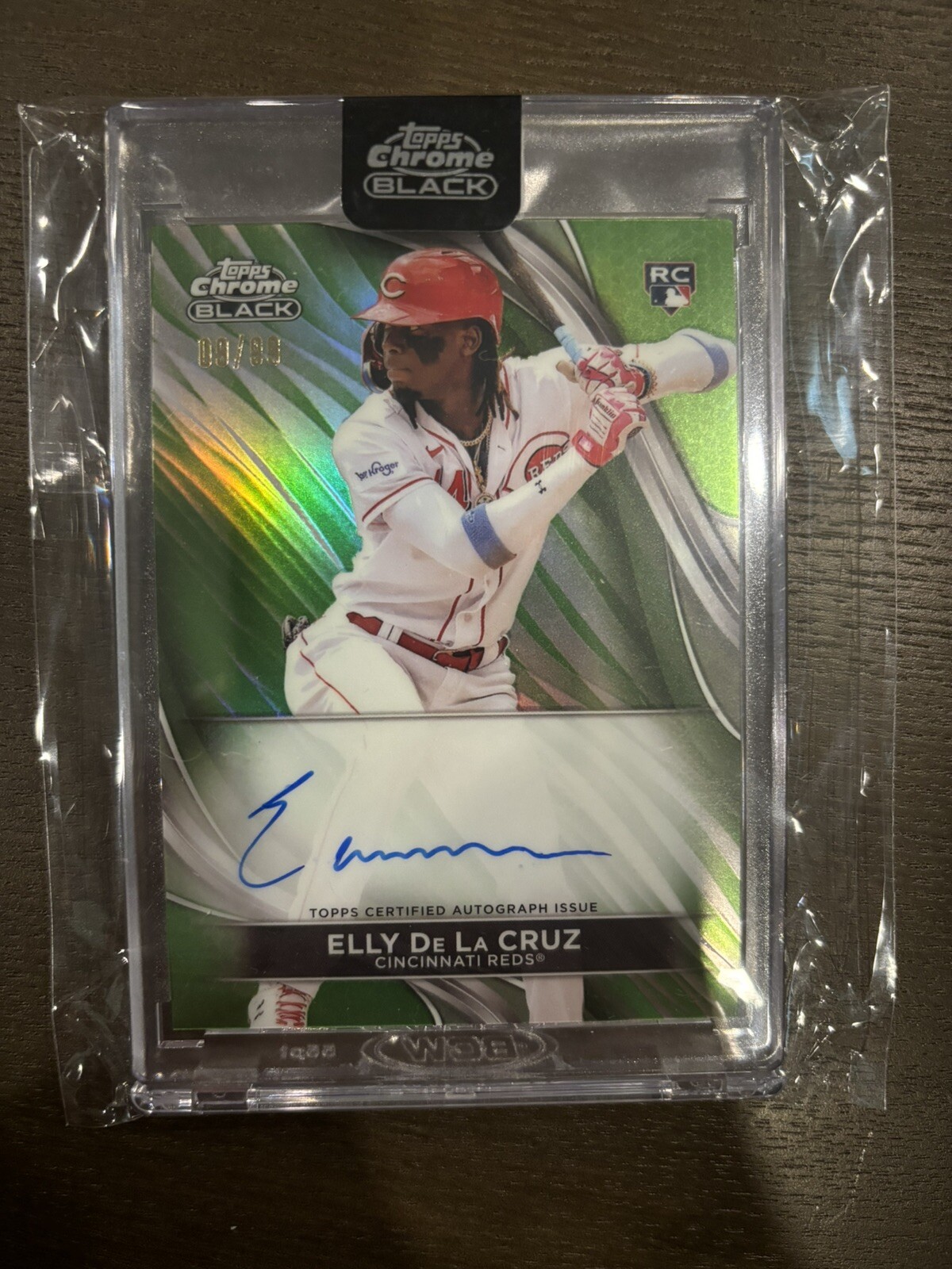 2024 Topps Chrome Black Elly De La Cruz Green Rookie Rc Auto 09/99 Reds