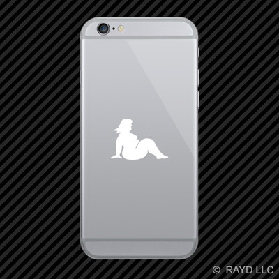 Mudflap Girl Cell Phone Sticker Mobile trucker many colors 2x