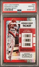 Damian Lillard 2021-22 Contenders FOTL Opening Night Ticket /25 #29 PSA 10 Pop 2