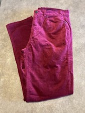 DG2 Diane Gilman Straight Leg Flat Front Velvet Pants Women's Size 10 Raspberry