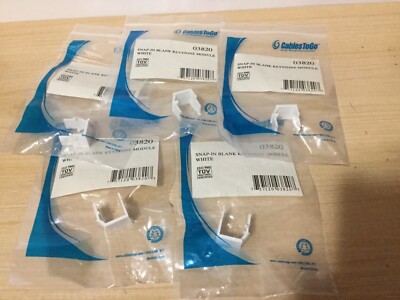 Snap In Blank Keystone Module White New Cables To Go 03820 Lot Of 5