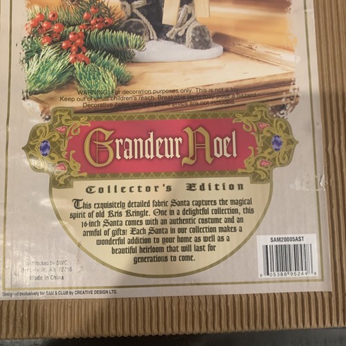 NEW Grandeur Noel Fabric Santa Ski 2000 Collectors Edition Christmas Decor 16” - Picture 16 of 18