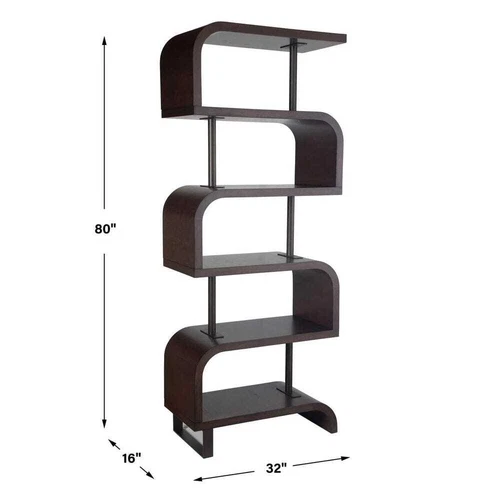 Uttermost 50009 Bia Etagere-80 Inches Tall and 32 Inches Wide Chocolate Finish - Picture 4 of 4
