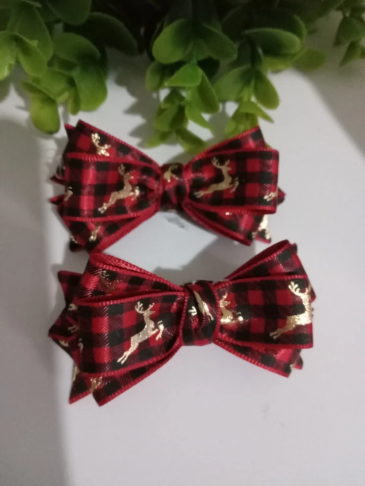 Conjunto de moño rojo de Navidad accesorios para el cabello para bebés niños pequeños Foto 3 de 4