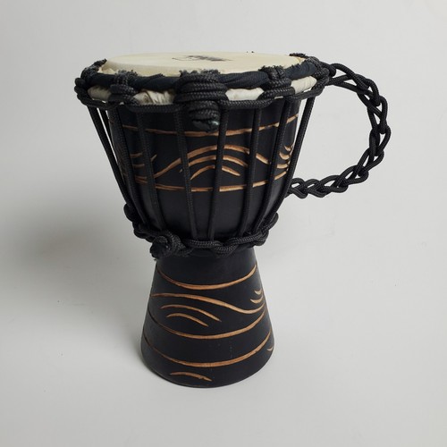 Nino Percussion Drum Djembe African Style Rope Tuned Wood Black Instrument