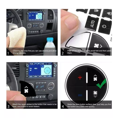 Climate Control Button Stickers Fit For 2007-2014 Chevy Silverado 2500HD 3500HD - Picture 8 of 14