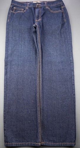 Pantalones de mezclilla rectos ajustados Genes vintage de algodón lavado medio para hombre talla 36x32 (Sr 36x31) - Imagen 1 de 8