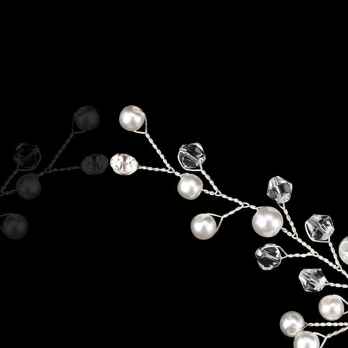 Party Handmade Crystal Pearl Hair Comb Bride Head Piece Hairpin Wedding Jewelry - Picture 8 of 12