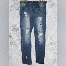 Balera dance costume Jean pants Large adult Blue distressed