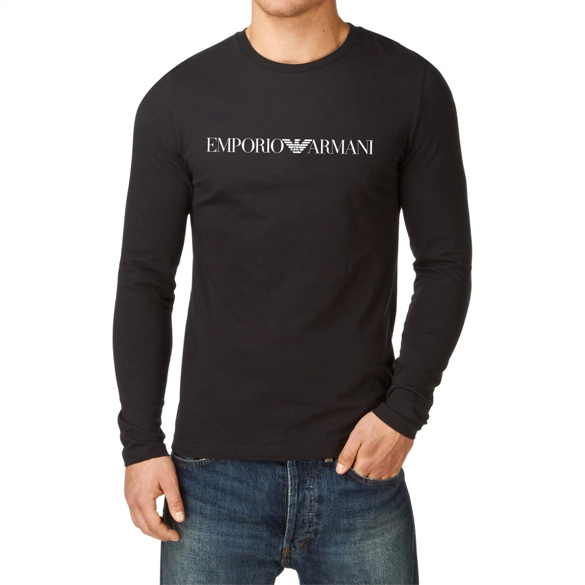 Emporio Armani Long Sleeve Solid T-Shirts for Men for sale | eBay