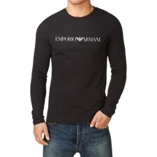 Emporio Armani Black Men's cotton T-Shirt Long sleeve Size L