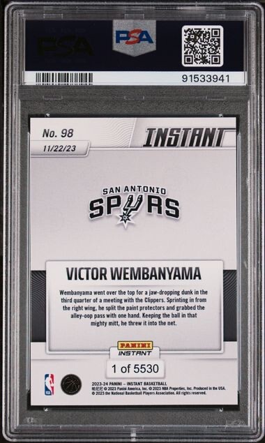 その他 2023 PANINI INSTANT WEMBANYAMA PSA10 VICTOR WEMBANYAMA * PSA 10 * 2023 PANINI INSTANT * RIM