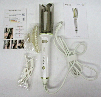 Visks Gold White  Corded Electric Automatic Curler