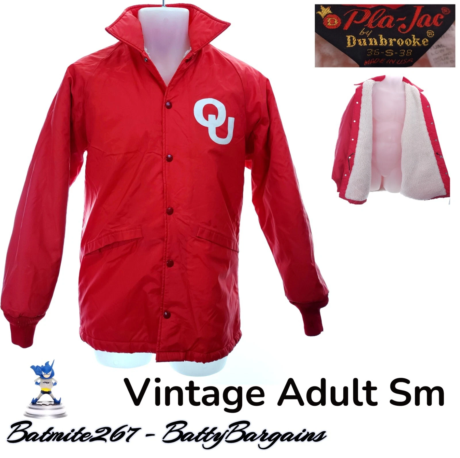 COACH Cappotto vintage ou University Oklahoma Sooners Sm USA foderato stile sherpa