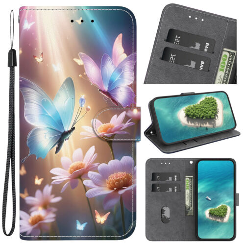 Flower Butterfly Bear Cat Wallet Cover Case For Nokia C21 Plus C20 G21 X10 G300 - Picture 32 of 32