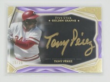 TONY PEREZ 2019 TOPPS FIVE STAR GOLDEN GRAPHS AUTOGRAPH AUTO #15/25- REDS!!