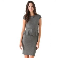 Alice + Olivia employed graphite peplum dress 4