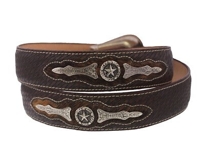 Coiffe Western Ancienne Cuir Avec Rênes Fendues Et Conchos Argentés – Vintage USA