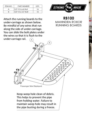 Strong Made Running Boards Mahindra Roxor 2018 2019 Ebay