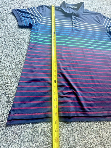 G FORE Polo Shirt Mens Large Color Block Variegated Striped Golf - Picture 13 of 15