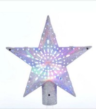 RED Green SILVER LED Rotate Lights STAR TREE TOPPER Christmas Adler JEL0311 NEW