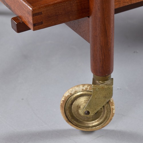 Poul Hundevad for Domus Mid Century Danish Teak Expanding Serving Bar Cart - Picture 12 of 13