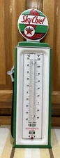 Texaco Sky Chief Thermometer Gas Pump Sign Garage Oil Vintage Style Wall Decor