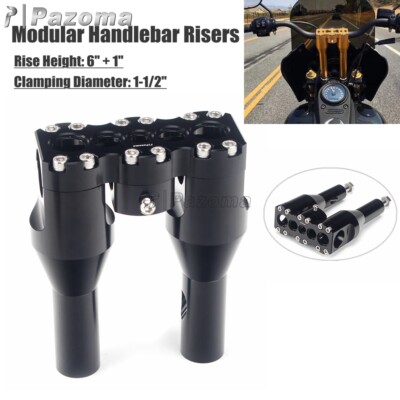 1-1/2'' Handlebar Risers 6'' Tall For Harley FXRS FLSTF XL1200X XL1200NS Slim FLS