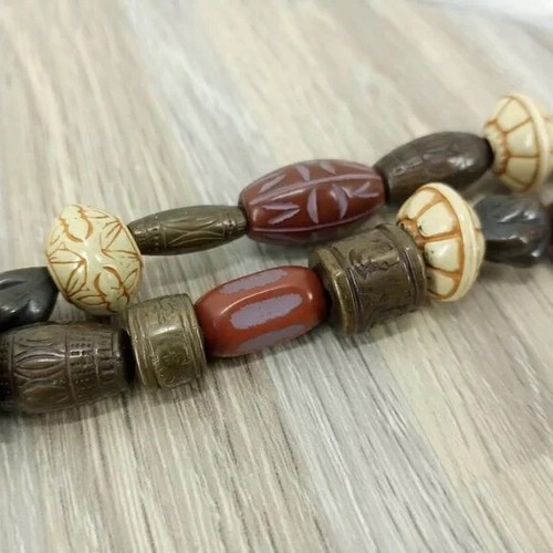 Exp BoHo Hip Belt Double Strand Express Carved Bead Metal Accessory - Picture 6 of 7