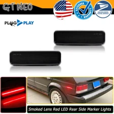Smoke Lens Red LED Rear Side Marker Signal Lights For 1974-1993 Dodge Ramcharger