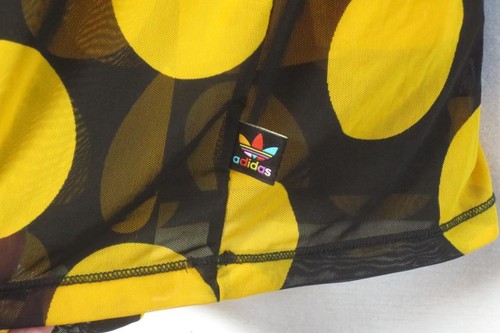 Top canotta Adidas Pharrell Williams arancione a pois longline taglia L sovrapposizione rete - Foto 3 di 12