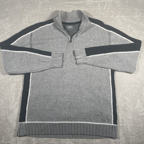 BKE Athletic Fit 1/4 Zip Pullover Sweater Mens Size XL Gray/Black Ribbed Cuffed - Bild 2 von 7