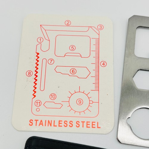Stainless Steel 11-in-1 Survival Multi Tool Card Wallet Knife Bottle Opener EDC - Picture 3 of 4