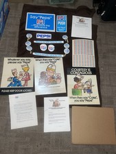 Vintage 1970s Pepsi Cola Store Retailer Dealer Signs Contract Pinbacks Signs